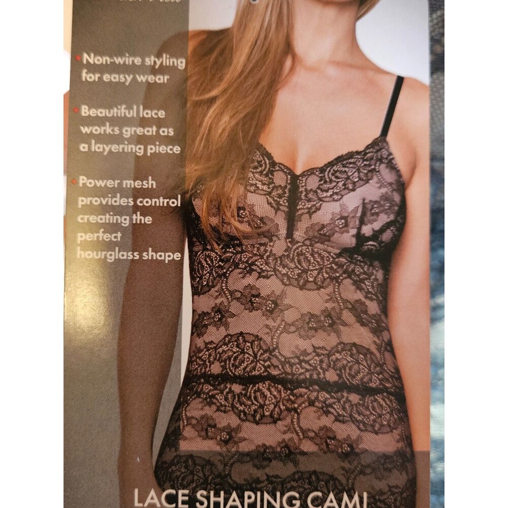 SkinnyGirl Black Lace Shaping Cami Size L NWT
